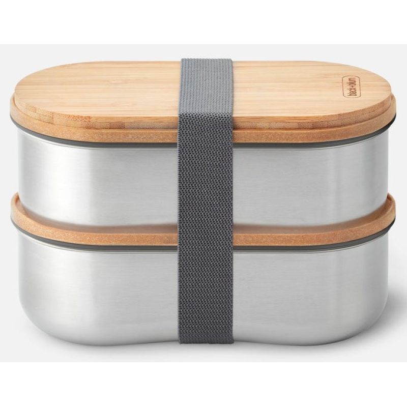 BB-Set of 2 steel lunch boxes, gray