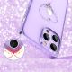 3. Silicone case with Swarovski crystals Kingxbar Wish Series for iPhone 14 Plus - purple