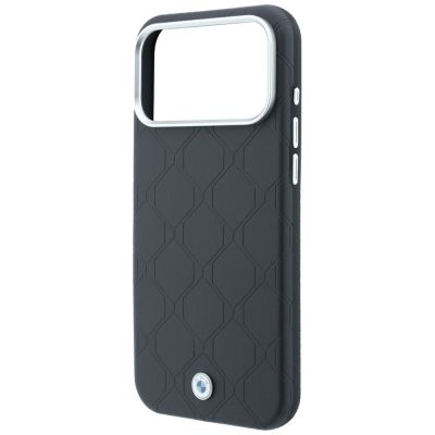 6. BMW Sign Deboss Quilted Metal Logo MagSafe Case for iPhone 18 Pro Max / 17 Pro Max - Dark Gray