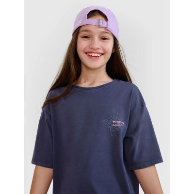 Oversized T-shirt with print for girls 4F 4FJWSS25TTSHF1853-22S