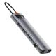4. Baseus Metal Gleam 11in1 multifunctional USB Type C HUB - 3x USB 3.2 Gen 1 5Gbps / USB Type C PD 100W / 3.5 mm mini jack AUX / VGA Full HD 60Hz / 2x HDMI 4K 30Hz / TF and SD card reader / RJ45 1Gbps gray (CAHUB-CT0G)