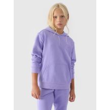 Girls' sweatshirt with hood, open, 4F Junior 4FJWMM00TSWSF1316-32S