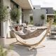 12. GARDEN HAMMOCK FOR 1 PERSON 200X100CM WITH SPREADER BAR ETHNO BLACK AND WHITE