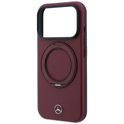6. Mercedes Leather with Ring Stand MagSafe Case for iPhone 18 Pro Max / 17 Pro Max – Burgundy