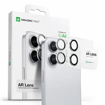 4. AmazingThing Lens Glass for iPhone 17 with Silver Aluminum Frame