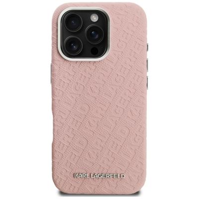 3. Karl Lagerfeld FW Stamped Karl MagSafe Case for iPhone 16 Pro Max - Pink