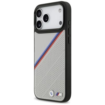 2. BMW M Tricolor Metal Logo MagSafe Case for iPhone 17 Pro Max - Gray