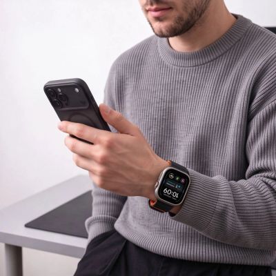 12. Tech-Protect IconBand Pro Strap for Apple Watch 4 / 5 / 6 / 7 / 8 / 9 / SE / Ultra 1 / 2 (42/44/45/49 mm) - Orange-Black