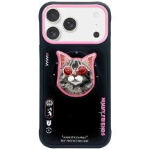 Nimmy Glasses Cool Cat MagSafe Case for iPhone 17 - Black and Pink