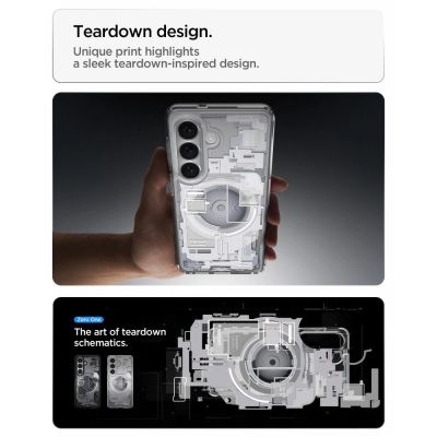 6. Spigen Ultra Hybrid Mag MagSafe Case for Samsung Galaxy S26+ Zero One - Clear and White