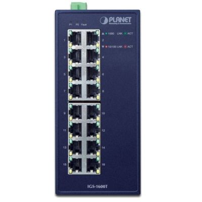 2. PLANET IGS-1600T Network Link Unmanaged L2 Gigabit Ethernet (10/100/1000) Blue