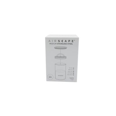 Airscape AS2007 Coffee Container 500g Airtight, Vacuum + Cotton Bag, White