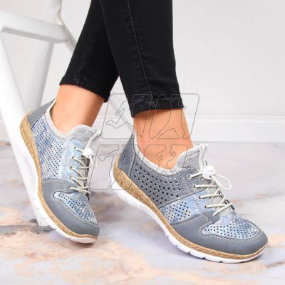 8. Rieker W N4255-12 openwork sports shoes blue