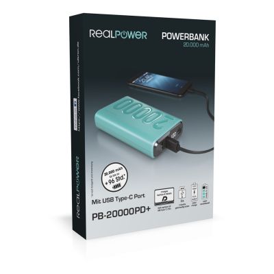 5. RealPower PB-20000PD+ Nutopia 20000 mAh Blue