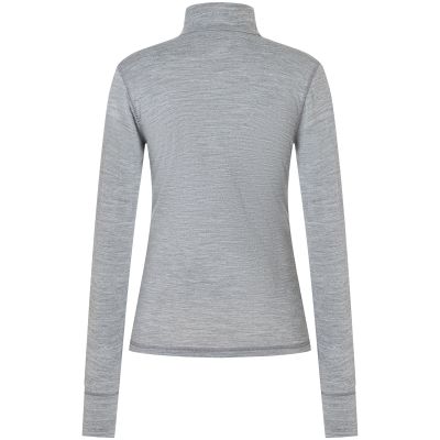 Women's thermal long-sleeve top SUPER.NATURAL W TUNDRA175 ZIP 1/4 grey