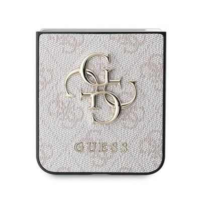 5. Guess Leather 4G Metal Logo Case for Samsung Galaxy Z Flip 6 - Pink