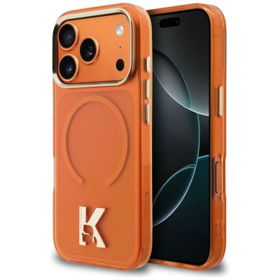 Karl Lagerfeld IML K Head Logo MagSafe Case for iPhone 17 Pro - Orange