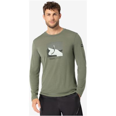 2. Men's long-sleeve shirt SUPER.NATURAL M Almost Done LS, green