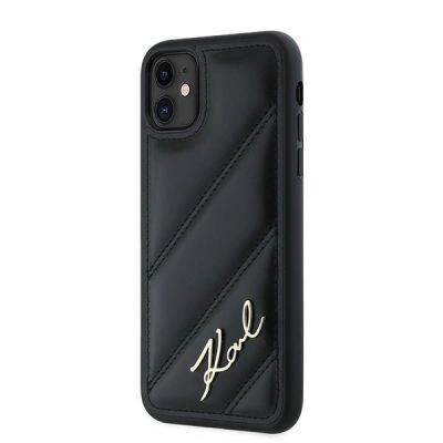 2. Karl Lagerfeld Diagonal Quilted Script case for iPhone 11 / Xr - black