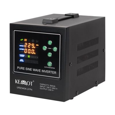 4. KEMOT PROsinus-500-LFP4 emergency power supply, pure sine wave converter with charging function 12V 230V 500VA/300W