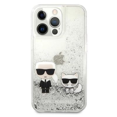 3. Karl Lagerfeld Liquid Glitter Karl&Choupette case for iPhone 13 Pro / 13 6.1" - silver