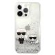 3. Karl Lagerfeld Liquid Glitter Karl&Choupette case for iPhone 13 Pro / 13 6.1" - silver