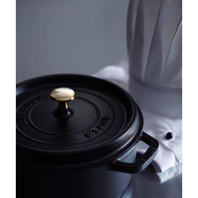 14. Cast iron pot, round, tall, STAUB 40502-285-0 - black, 4.8 ltr