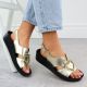 5. Women's gold leather wedge sandals S.Barski KV51-031