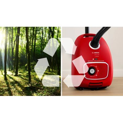 9. Bosch Serie 4 BGB41PET1 bagged vacuum cleaner red