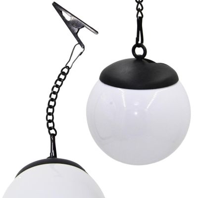 30. SOLAR LAMP PLASTIC BALL HANGING WITH CLIP 10X30CM SET OF 2 PCS
