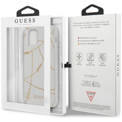 10. Guess Gold Chain Collection iPhone 12 Pro Max 6.7" Case - White