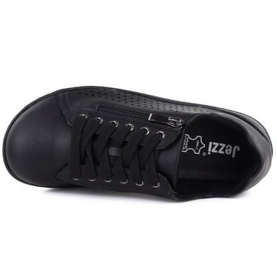 3. Women's leather barefoot shoes, openwork, black, Gino Fabiani OL38-6