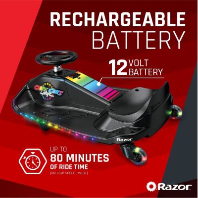 18. Razor CRAZY CART Shift Lightshow Lithium - Electric Drift Car