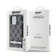 8. DKNY Leather Checkered Mono Pattern & Printed Stripes iPhone 14 Pro Case - Black