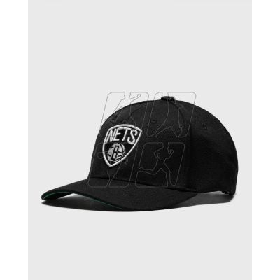 2. Mitchell &amp; Ness NBA Brooklyn Nets Team Logo High Crown 6 Panel Classic Red Snapback Cap HHSSINTL102-BNEYYPPPBLCK