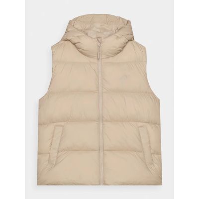 6. Women's quilted down vest with hood 4F 4FWAW24TVJAF141-83S