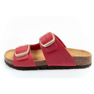 Bio Bio Women's slippers, profiled flip-flops, natural leather