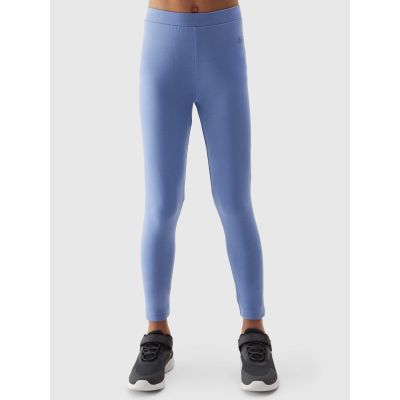 Girls' elastic cotton leggings 4F Junior