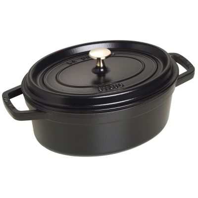 Staub Oval Cast Iron Cocotte – 3.2 l, Black