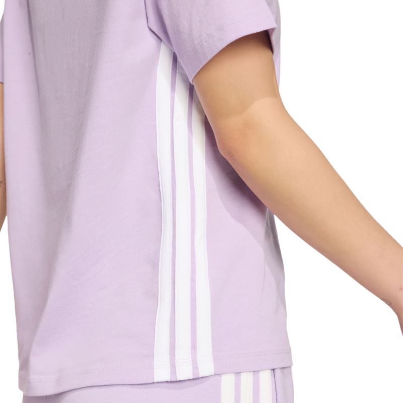 12. adidas Essentials 3-Stripes Cotton Women's T-Shirt Light Purple JX7619