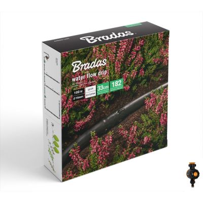 BRADAS WATER FLOW DRIP HOSE SET 100m WITH WATER FLOW TIMER
