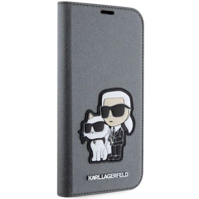 5. Karl Lagerfeld KLBKP14SSANKCPG iPhone 14 6.1" bookcase silver/silver Saffiano Karl & Choupette