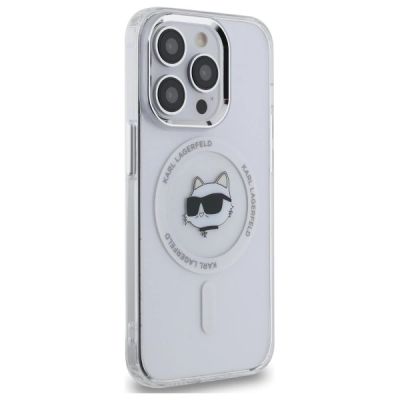 4. Karl Lagerfeld IML Metal Choupette Head MagSafe iPhone 14 Pro Case - White