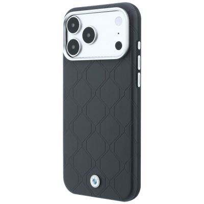 2. BMW Sign Deboss Quilted Metal Logo MagSafe Case for iPhone 18 Pro Max / 17 Pro Max - Dark Gray