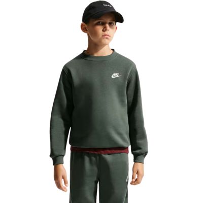 Nike Sportswear Club Fleece Kids' Sweatshirt, Dark Green FD3006 305
