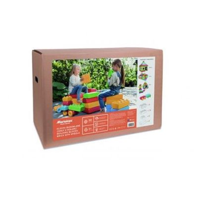 15. Marioinex building blocks "bricks" + 2 wheels, 30 pieces