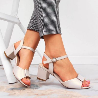 5. Sergio Leone W SK139F beige block heel sandals 