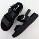 3. Women's leather wedge sandals black Remonte D2K50-00