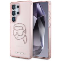 Karl Lagerfeld Rhinestones K. Head Logo Samsung Galaxy S25 Ultra Case Pink