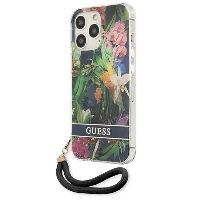 2. Guess GUHCP13LHFLSB iPhone 13 Pro / 13 6.1" blue/blue hardcase Flower Strap